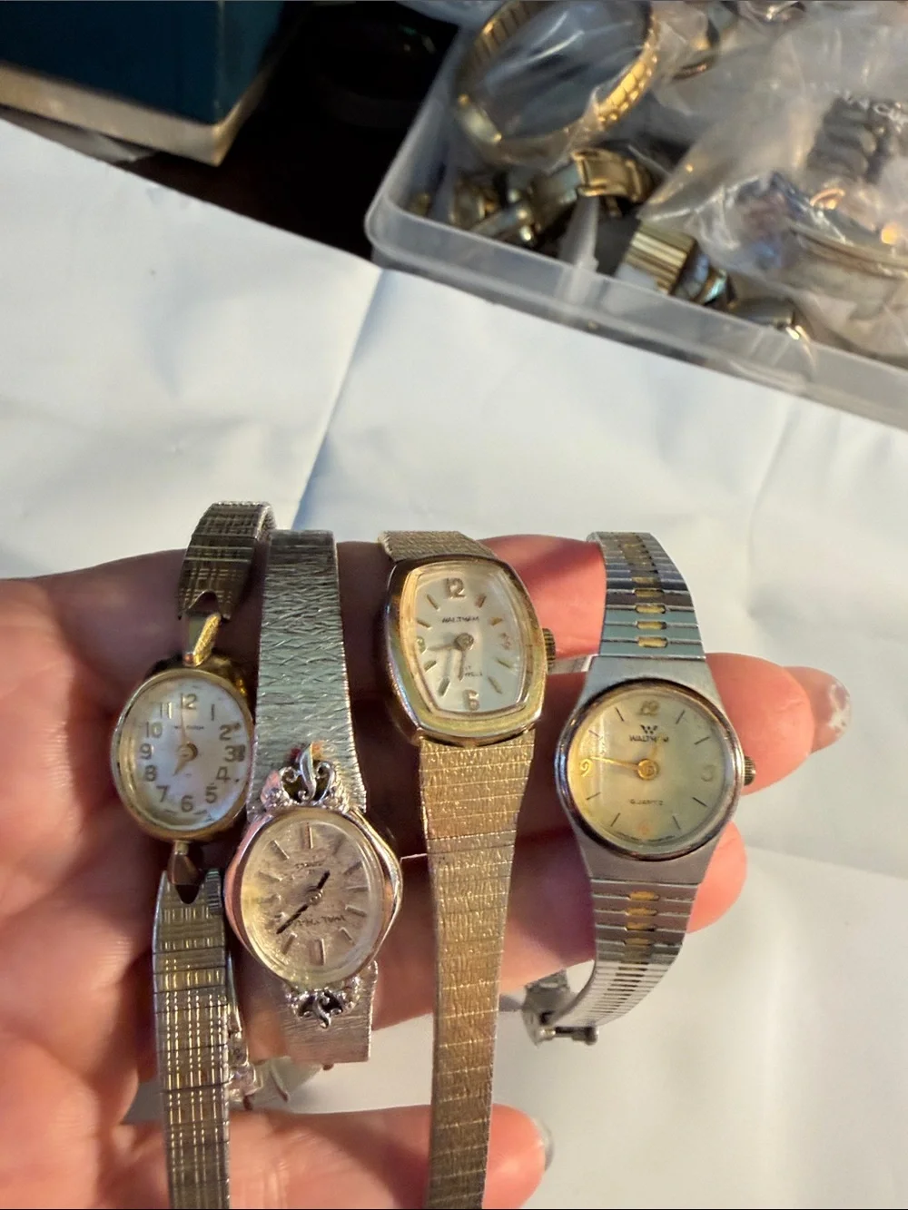 Waltham Vintage Women's Gold & Silver Bracelet Watches - Set of 4